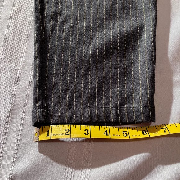 FRNCH Grey/gold pinstripe highwaisted trousers - Picture 7 of 15